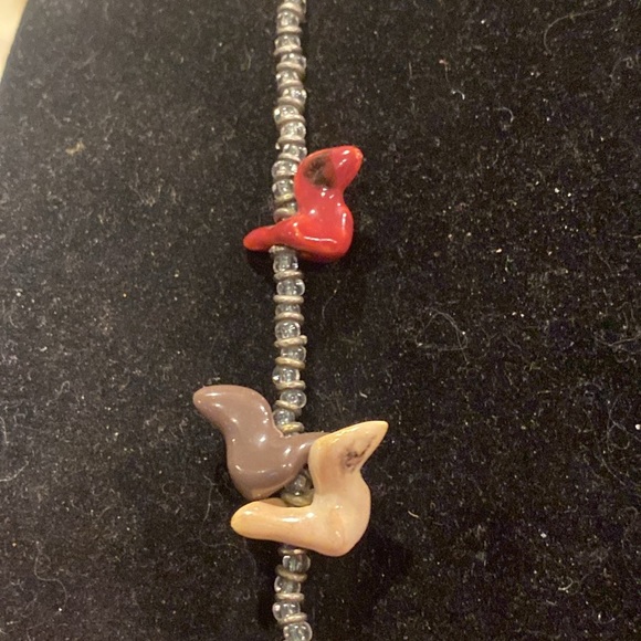 Vintage Bird Fetish Necklace. Birds Are Cold. Glass,Ceramic Etc. - Picture 5 of 11